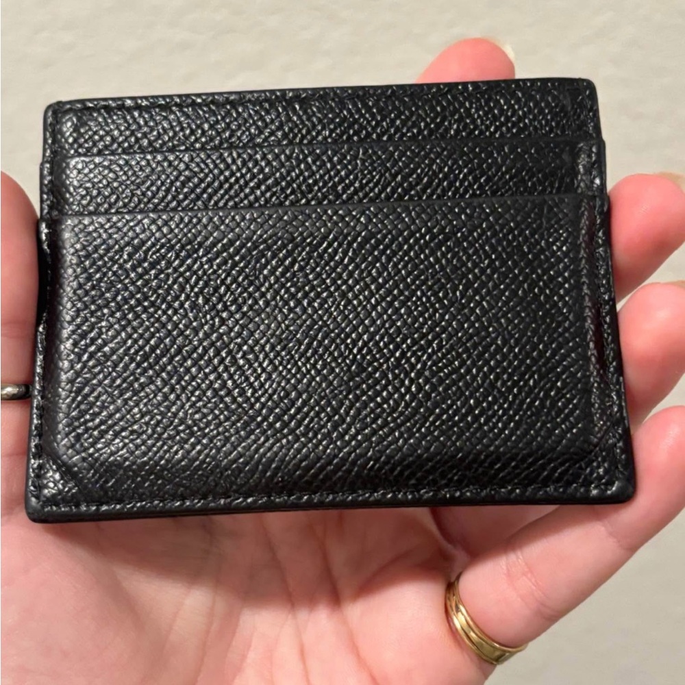 Dolce & Gabbana Unisex Black Pebbled Leather Card Holder Wallet - Picture 3 of 9